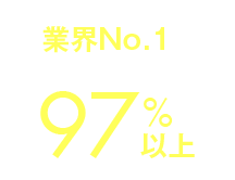 業界No.1のサービス継続率97％以上